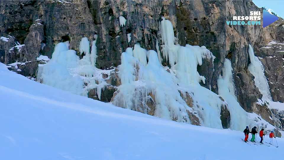 white frozen waterfalls.