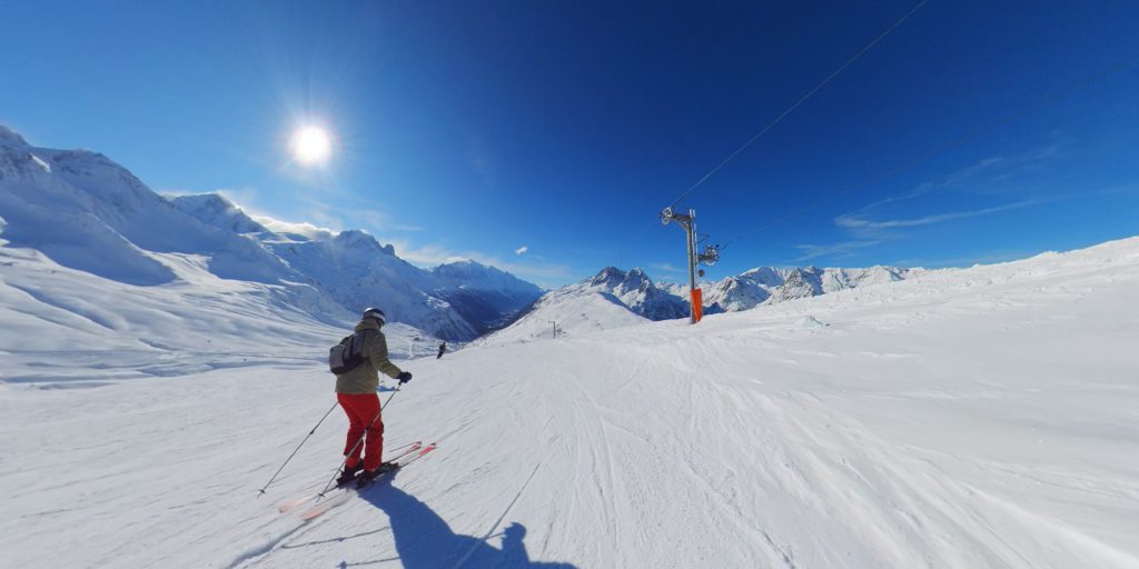 Les Alpages blue run. Balme-Vallorcine-Le Tour